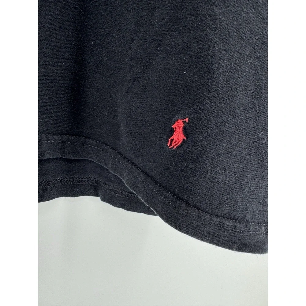 Polo Ralph Lauren Shirt Men's Short Sleeve V-Neck Black Red Pony Size XL - Picture 4 of 9